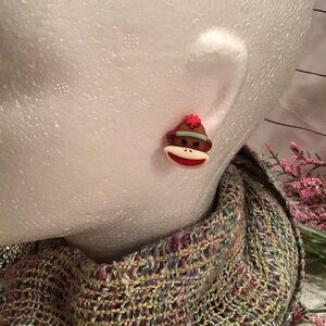 2/$10.00 Monkey Sock Earrings